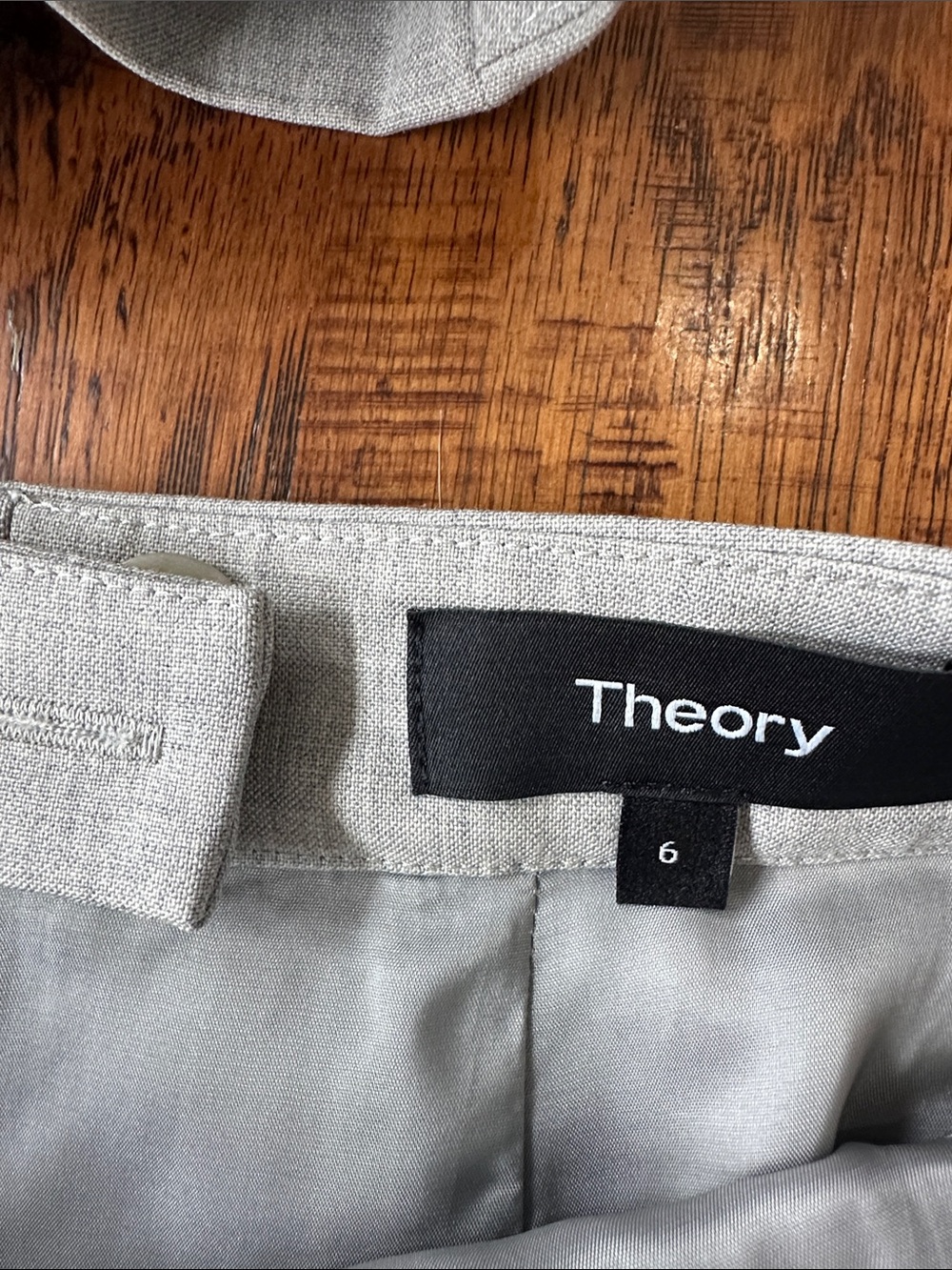 Theory Light Gray Three-Piece Women's Pantsuit - Jacket, Pants & Skirt - Picture 2 of 16